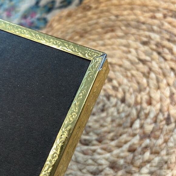 Vintage Quill Art Quilling Paper Swirl Basket of Flowers Gold Framed Handmade - Picture 11 of 16